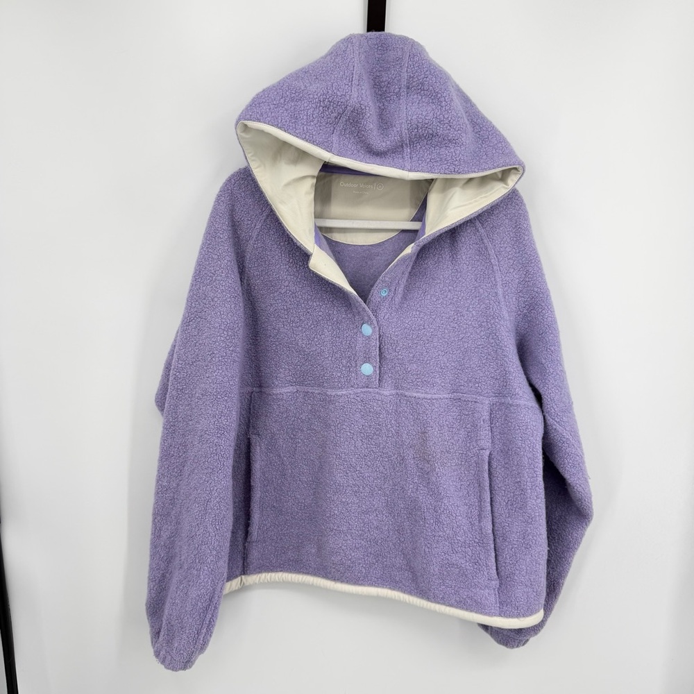 Outdoor Voices MegaFleece Snap Up Hoodie in‎ a purple/iris sz M